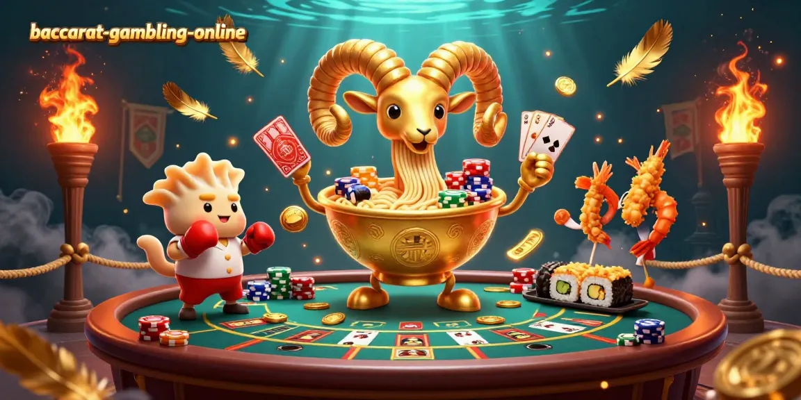 Engage in thrilling baccarat gameplay at baccarat-gambling-online with dynamic characters and casino elements.