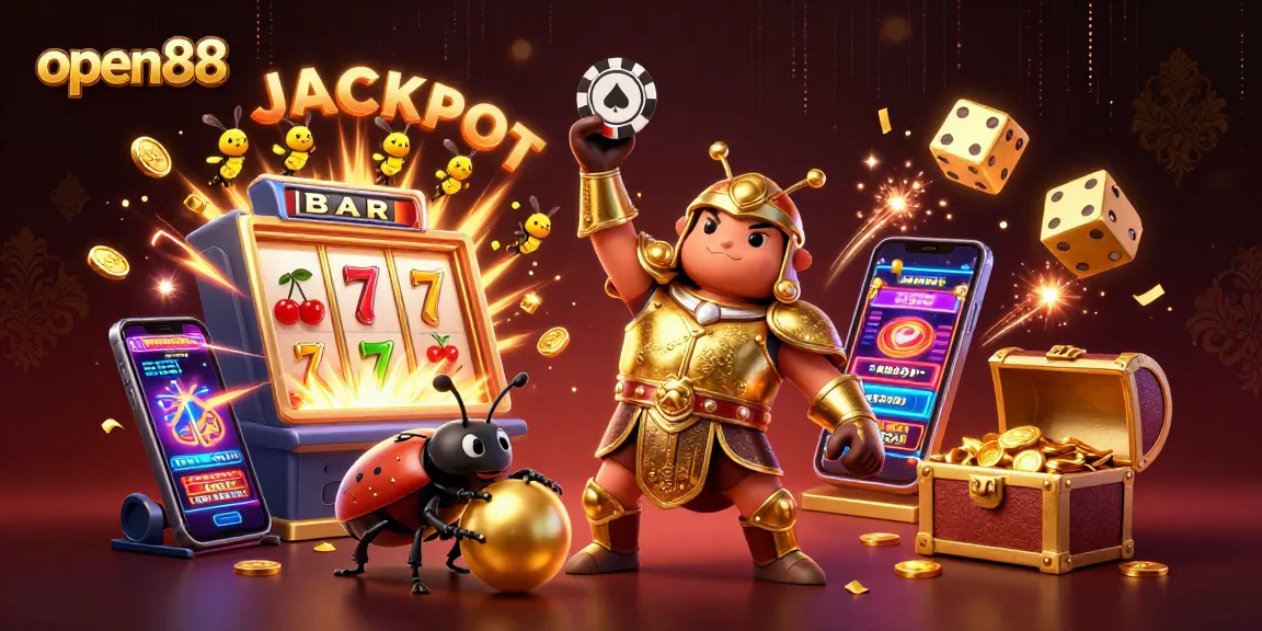 Join the excitement at open88 with a hercules beetle celebrating a huge jackpot