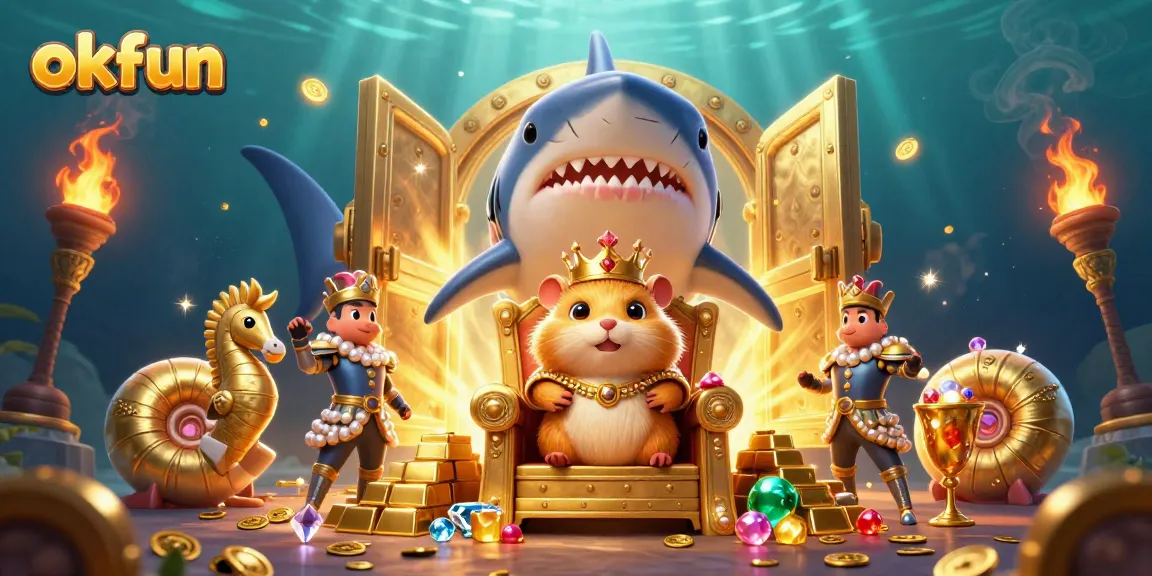 Experience thrilling gaming action with okfun in a vibrant underwater casino scene.