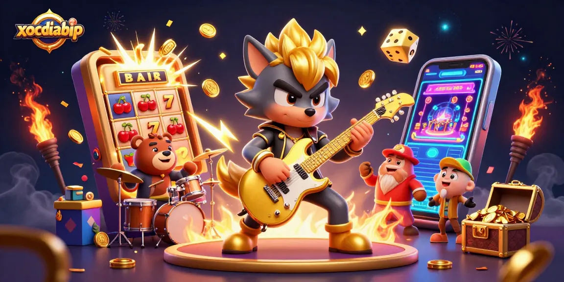 Engage with xocdiabip's thrilling casino atmosphere featuring vibrant golden elements and dynamic characters.