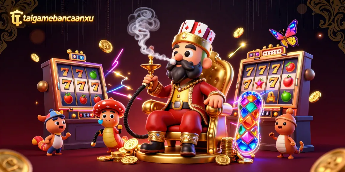 Activate your luck with taigamebancaanxu, featuring vibrant slot symbols and enchanting characters.
