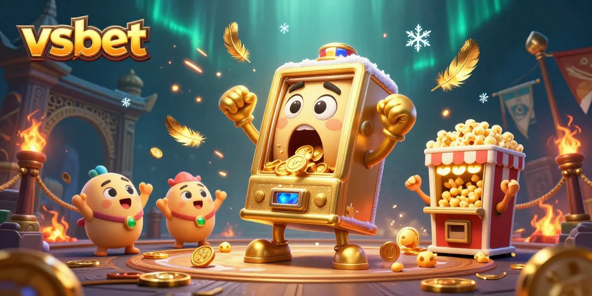 Experience big wins with vsbet at this dynamic casino scene featuring a gold slot machine!