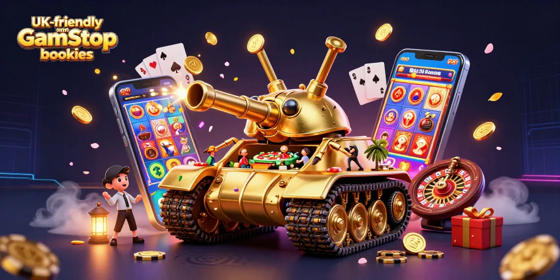 Experience the excitement of UK-friendly non GamStop bookies in this vibrant 3D casino scene.